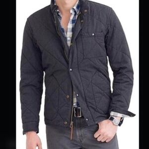 J. Crew Sussex Quilted Jacket Black Gray Size S